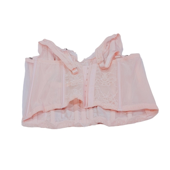 NWOT Victoria Secret Dream Angels Corset M-DD / 36DD Pink & Black - Picture 3 of 4